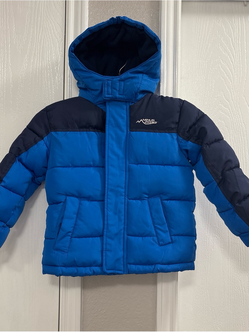 Minus Zero Kids Blue/Navy Hooded Puffer Jacket